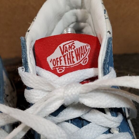 Van's Old Skool Blue Suede High Tops with Stars - Picture 3 of 7